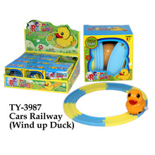 Funny Cars Railway with Wind up Duck Toy